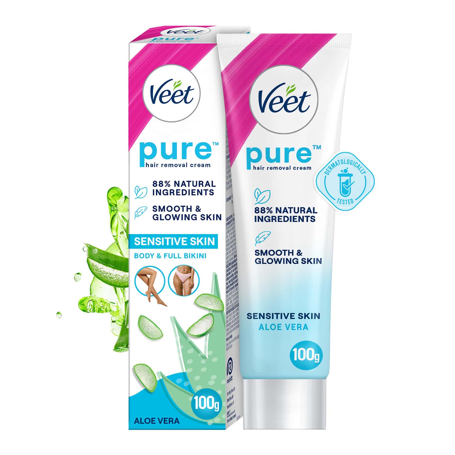 Veet Pure Hair Removal Cream For Women With No Ammonia Smell Sensitive Skin - 100 G