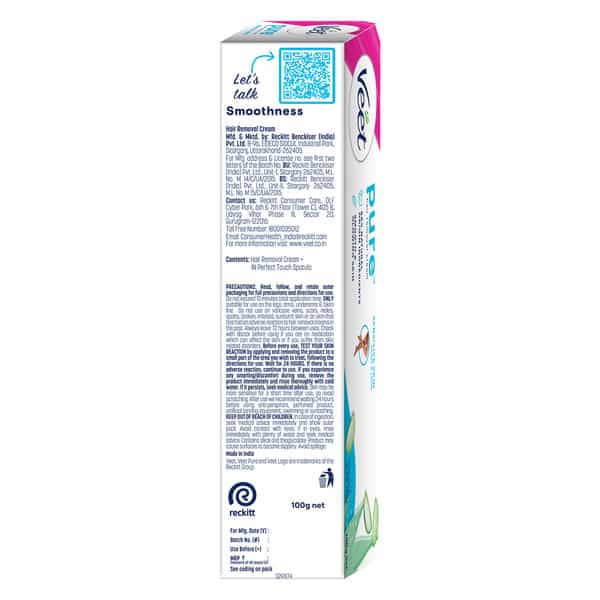 Veet Pure Hair Removal Cream For Women With No Ammonia Smell Sensitive Skin - 100 G