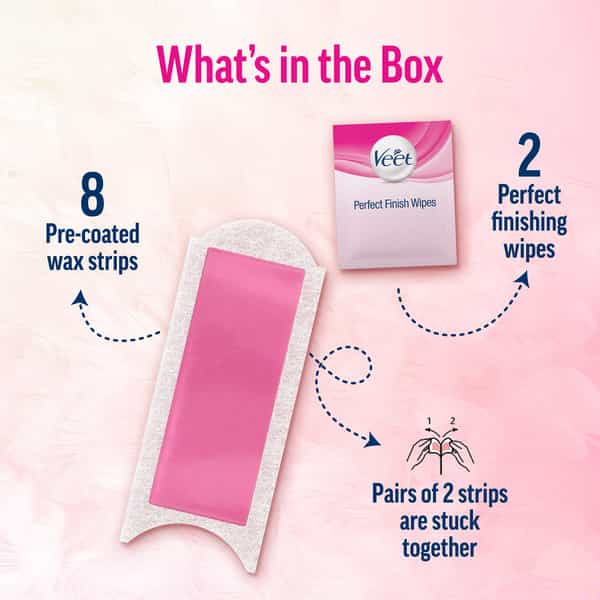 Veet Instant Waxing Kit For Normal Skin 8 Strips
