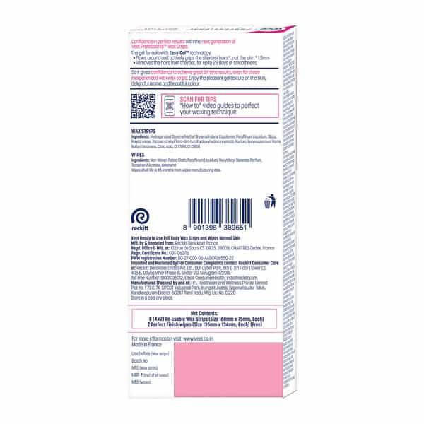 Veet Instant Waxing Kit For Normal Skin 8 Strips