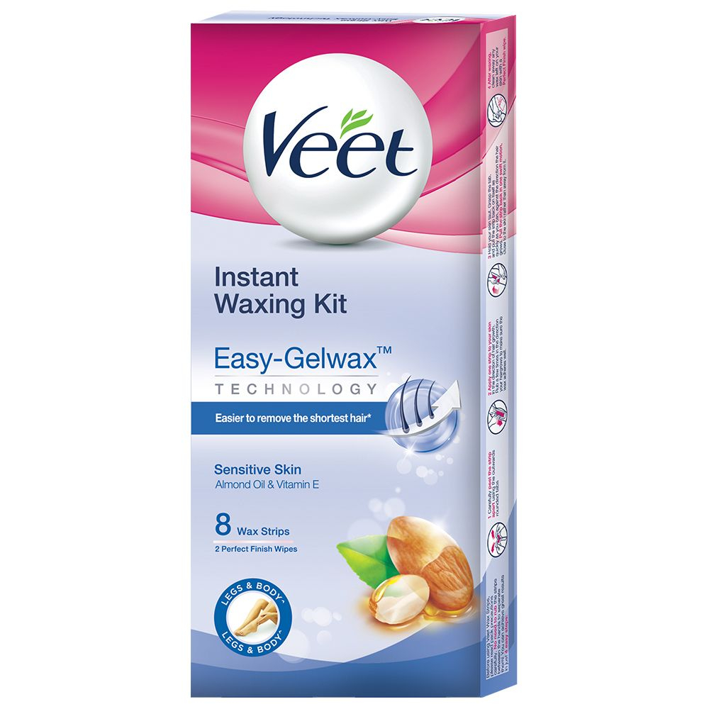 Buy Veet Instant Wax Strips For Sensitive Skin Box Of 8 Online & Get