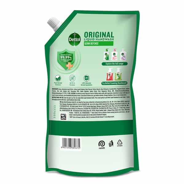 Dettol Original Germ Defence Liquid Hand Wash | Pouch | 675 Ml