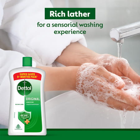 Dettol Liquid Handwash Refill Bottle - Original Germ Protection Hand Wash 900 Ml 