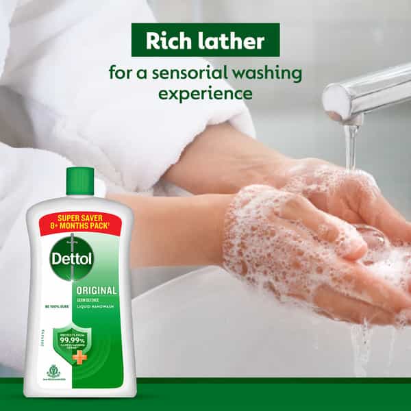 Dettol Liquid Handwash Refill Bottle - Original Germ Protection Hand Wash 900 Ml 
