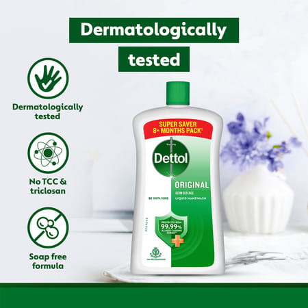 Dettol Liquid Handwash Refill Bottle - Original Germ Protection Hand Wash 900 Ml 