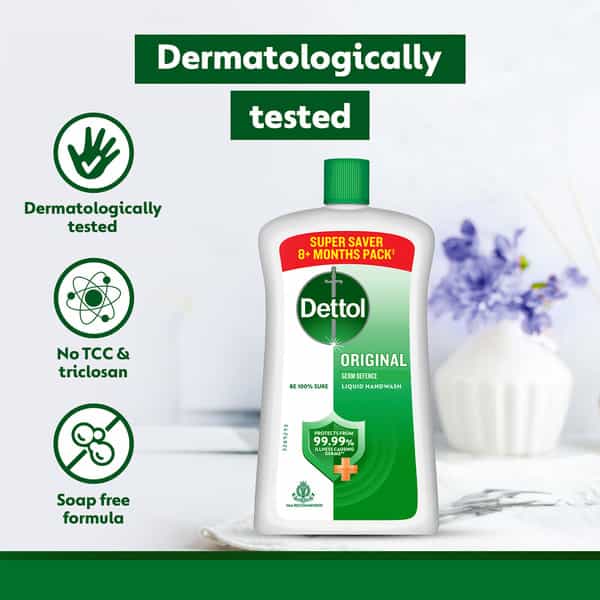 Dettol Liquid Handwash Refill Bottle - Original Germ Protection Hand Wash 900 Ml 