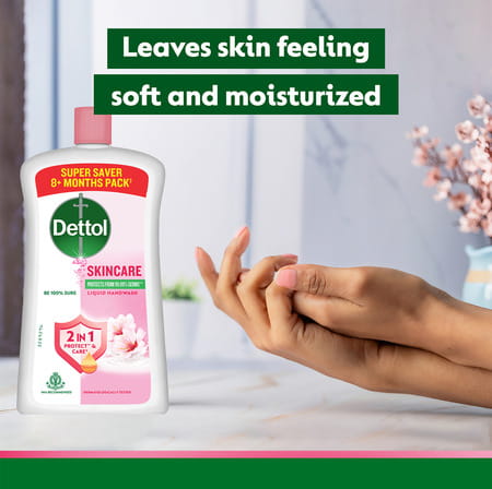 Dettol Liquid Handwash Refill Bottle - Skincare Moisturizing Hand Wash 900 Ml