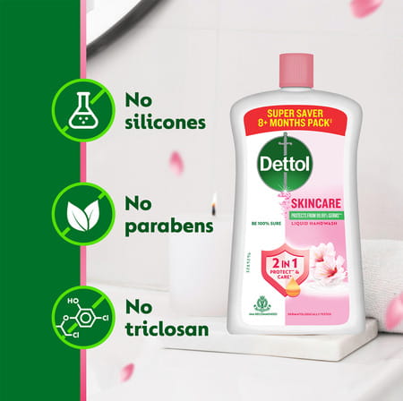 Dettol Liquid Handwash Refill Bottle - Skincare Moisturizing Hand Wash 900 Ml