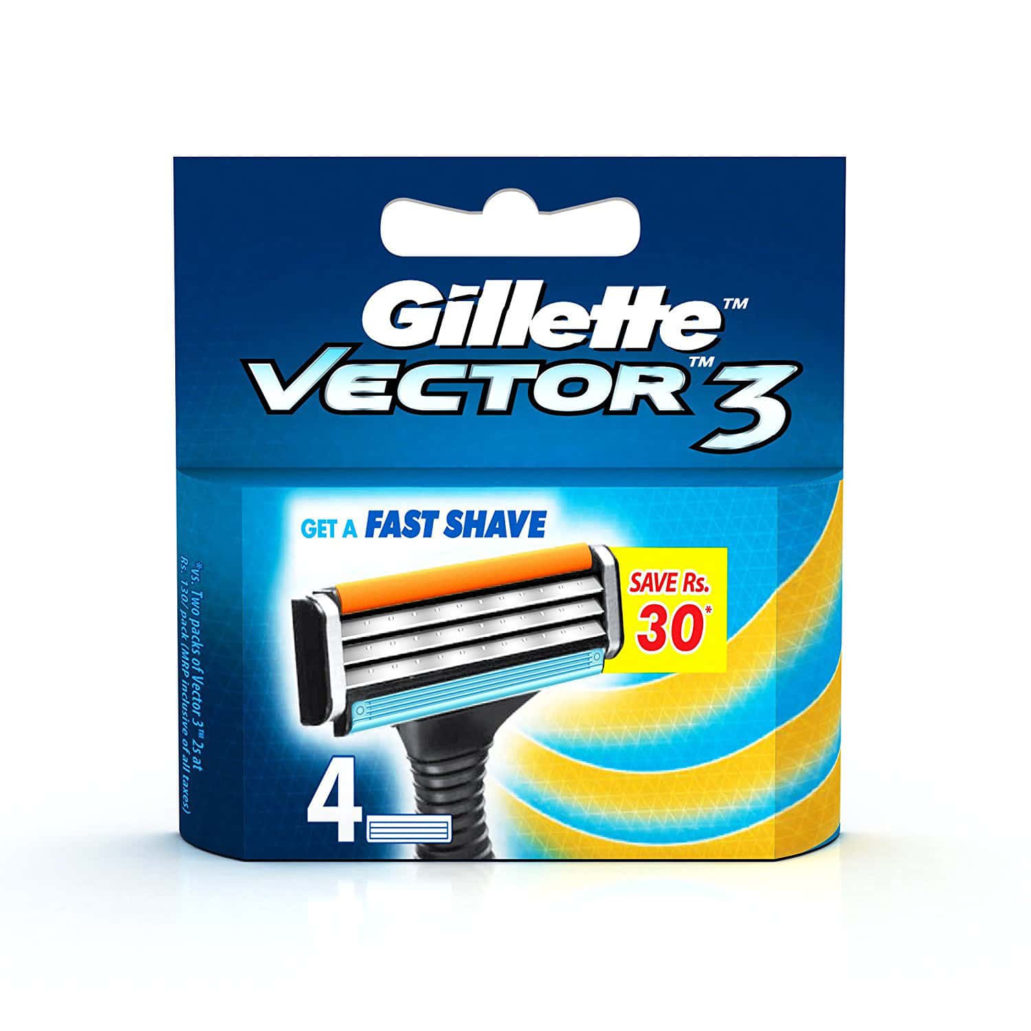 Buy Gillette Vector 3 Manual Shaving Razor Blades 4 Catridges Online 