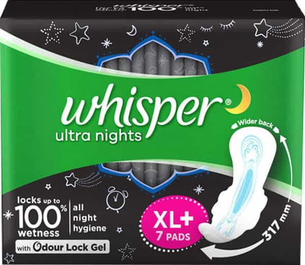 Whisper Ultra Overnight Size Xl Plus Sanitary Pads Packet Of 7