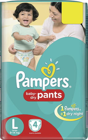 Pampers Diaper Size L Packet Of 4