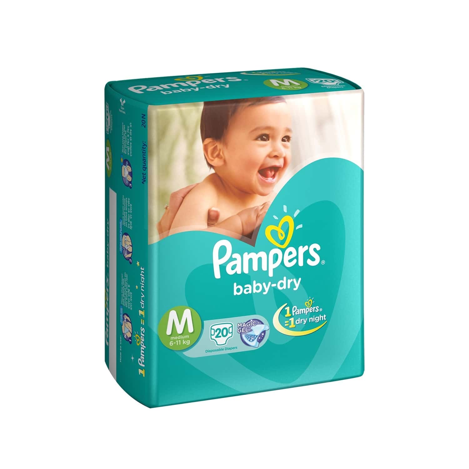 Buy PAMPERS BABY DIAPER SIZE M PACKET OF 20 Online & Get Upto 60 OFF