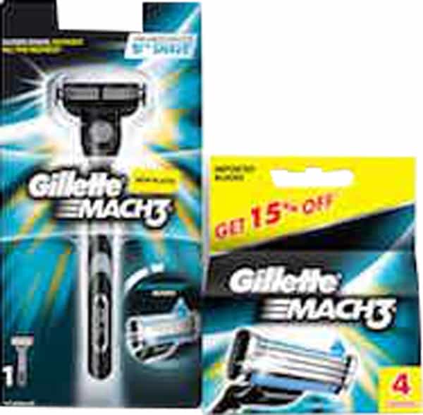 Gillette Mach3 Razor + 4 Blades (Cartridges) Pack