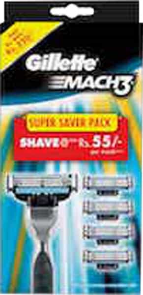 Gillette Mach3 Razor + 4 Blades (Cartridges) Pack