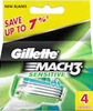 Gillette Mach 3 Sensitive Manual Shaving Razor Blades 4 Pieces