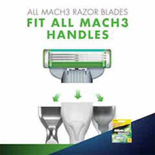 Gillette Mach 3 Sensitive Manual Shaving Razor Blades 4 Pieces