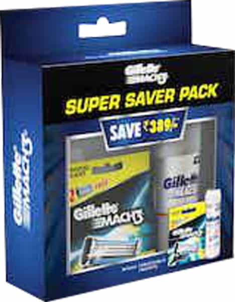 Gillette Mach3 8 Blades (Cartridges) Pack + 70Gm Shaving Gel