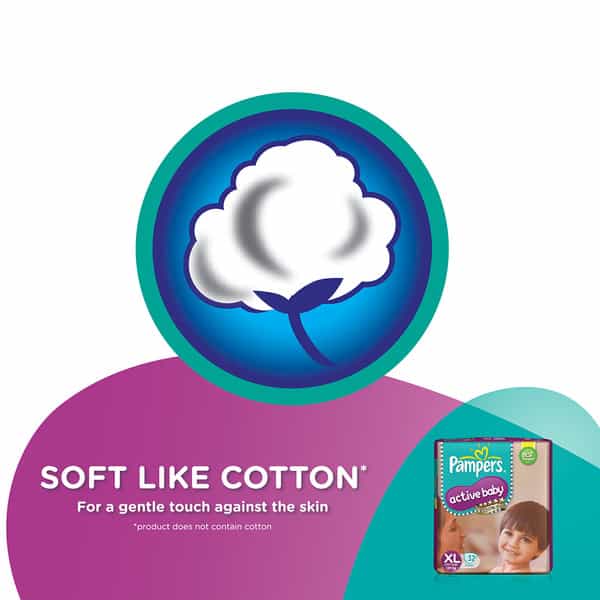 Pampers Active Baby Diapers Xtra Large Size 32 Pieces Pack