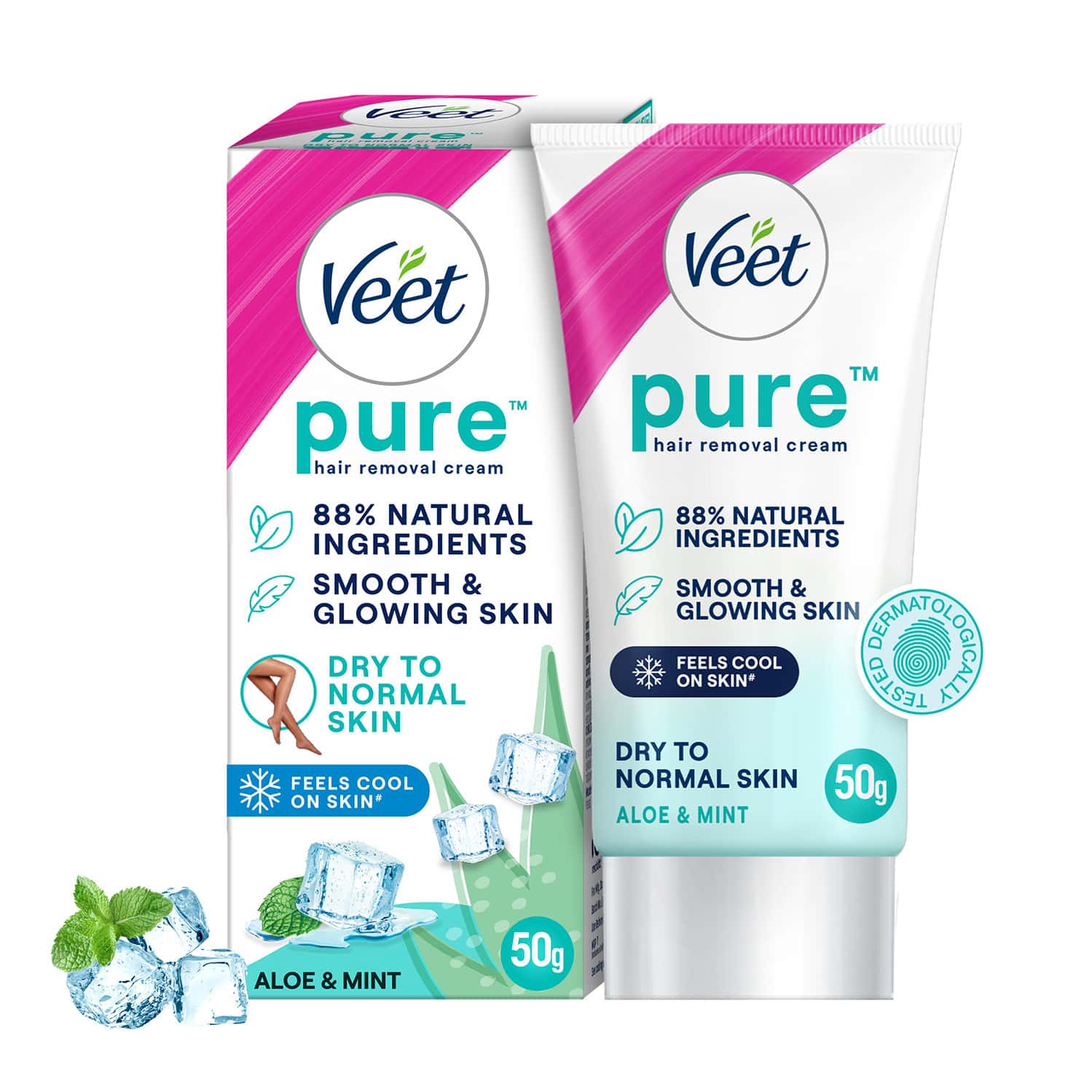 Veet Pure Hair Removal Cream For Women With No Ammonia Smell Dry Skin - 50g
