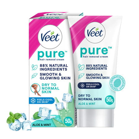 Veet Pure Hair Removal Cream For Women With No Ammonia Smell Dry Skin - 50g