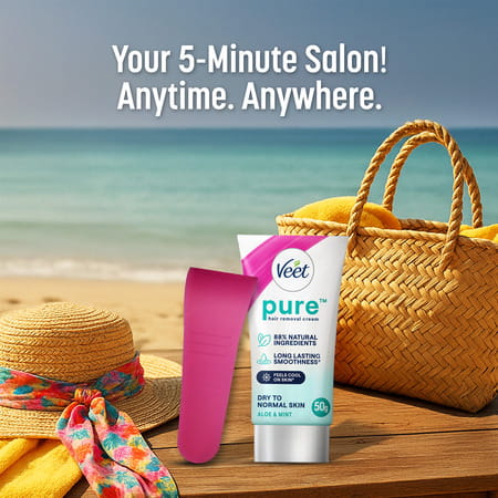Veet Pure Hair Removal Cream For Women With No Ammonia Smell Dry Skin - 50g