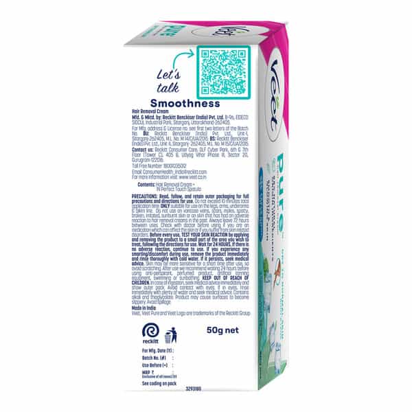 Veet Pure Hair Removal Cream For Women With No Ammonia Smell Dry Skin - 50G