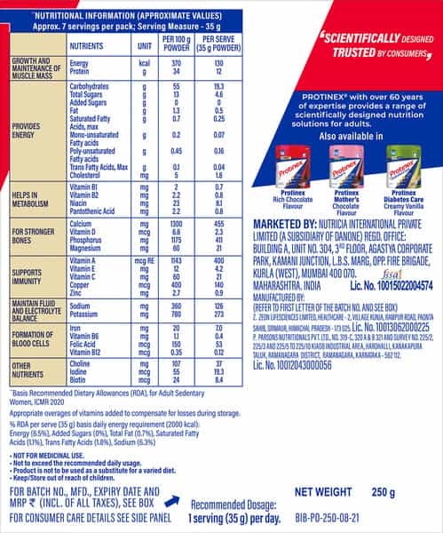 Protinex Nutritional Drink Mix For Adults With High Protein Creamy Vanilla 250 Gm