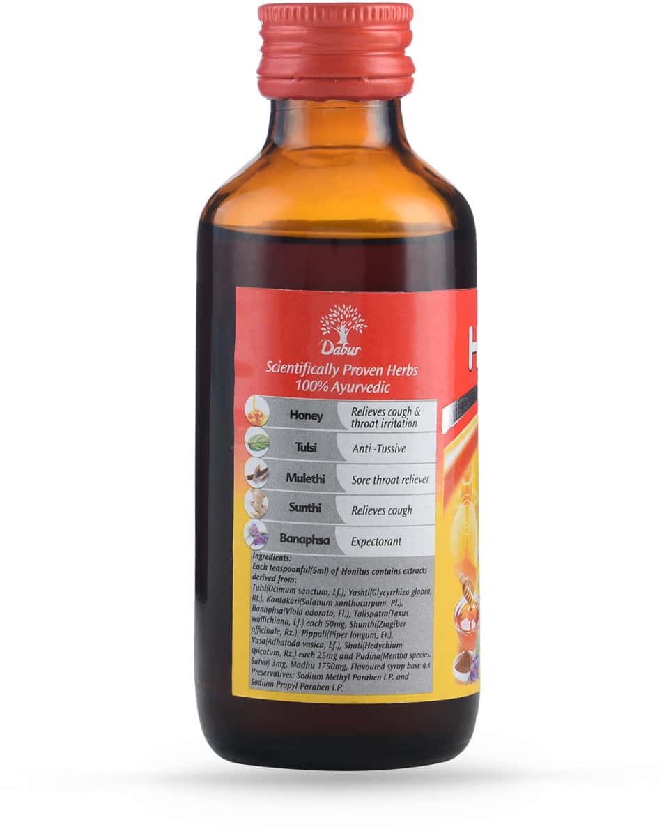 Buy DABUR HONITUS COUGH SYRUP BOTTLE OF 100 ML Online & Get Upto 60 OFF at PharmEasy