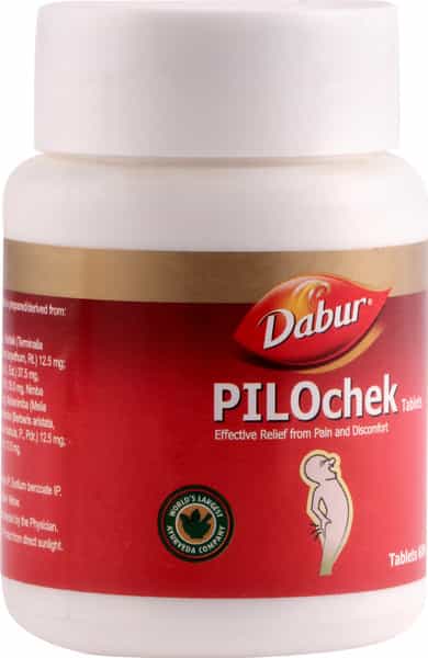 Dabur Pilochek Piles Relief Tablets Bottle Of 60