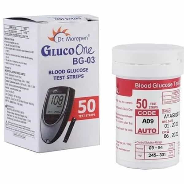 Dr. Morepen | Gluco One | Bg-03 | Blood Glucose 50 Test Strips