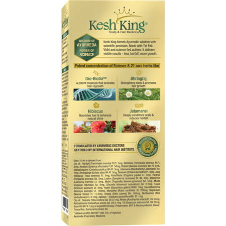 Kesh King Gold Ayurvedic Hair Oil With 21 Herbs And Gro-Biotin 200 Ml