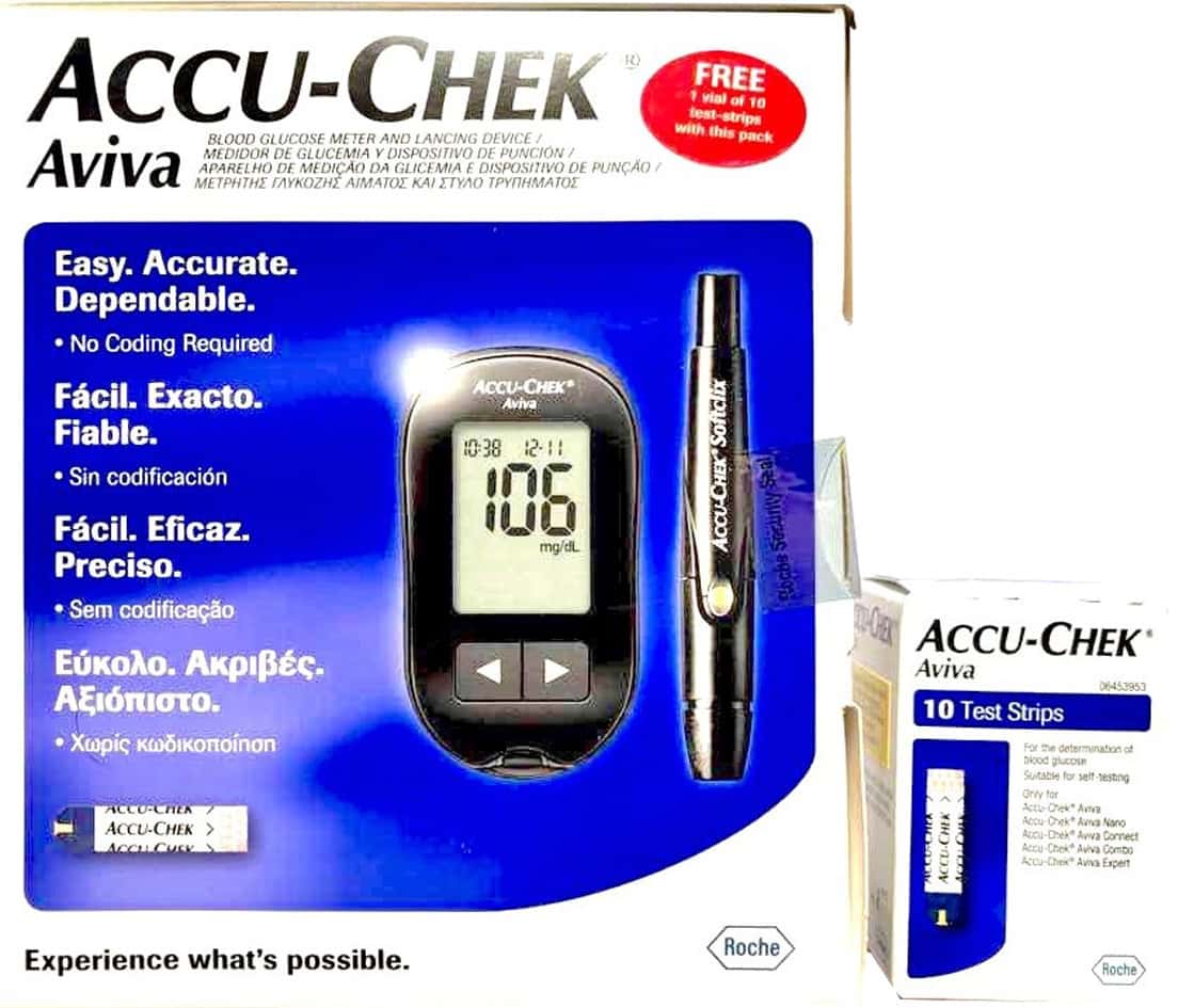 Accu-Chek Aviva Glucometer | Free 10 Test Strips