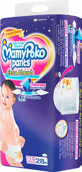 Mamypoko Pants Extra Absorb Diaper Extra Large Size Pack Of 28
