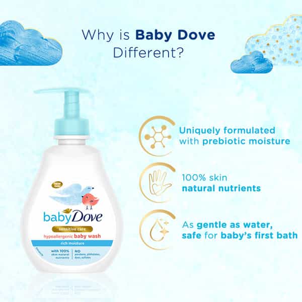 Baby Dove Rich Moisture Hair To Toe Baby Wash Bottle Of 200 Ml