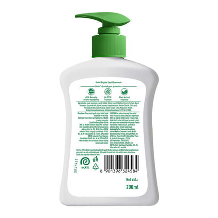 Dettol Liquid Handwash Bottle | Original Hand Wash | 200ml