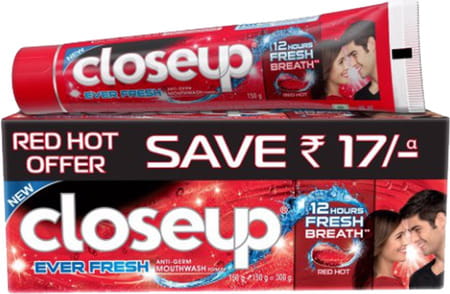 Closeup Red Hot Gel Toothpaste Ever Fresh 2x150 Gm