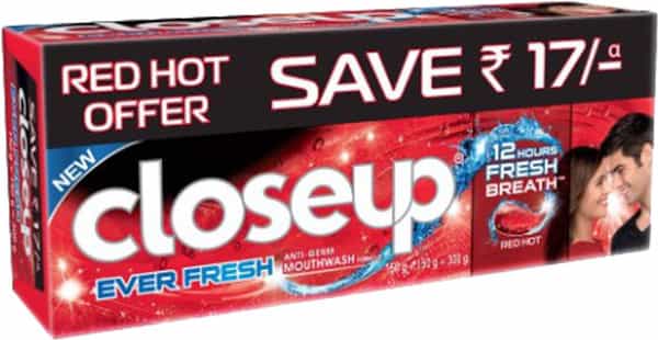 Closeup Red Hot Gel Toothpaste Ever Fresh 2X150 Gm