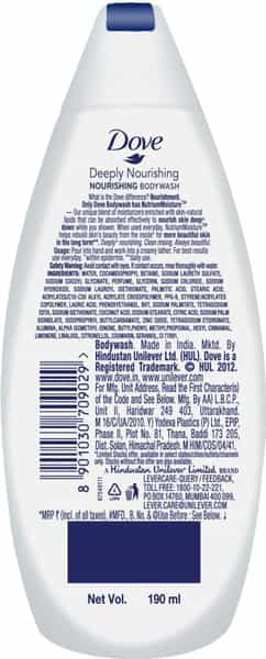 Dove Deeply Nourishing  Body Wash  Bottle Of 190 Ml