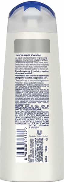 Dove Intense Repair  Shampoo  Bottle Of 180 Ml