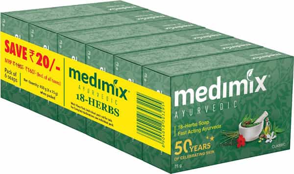 Medimix Ayurvedic Classic 18 Herbs Soap 75 Gm Pack Of 6