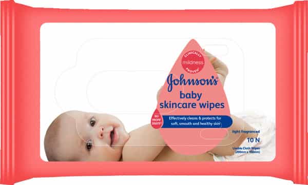 Johnson's Baby Skincare Wipes 10 Pieces