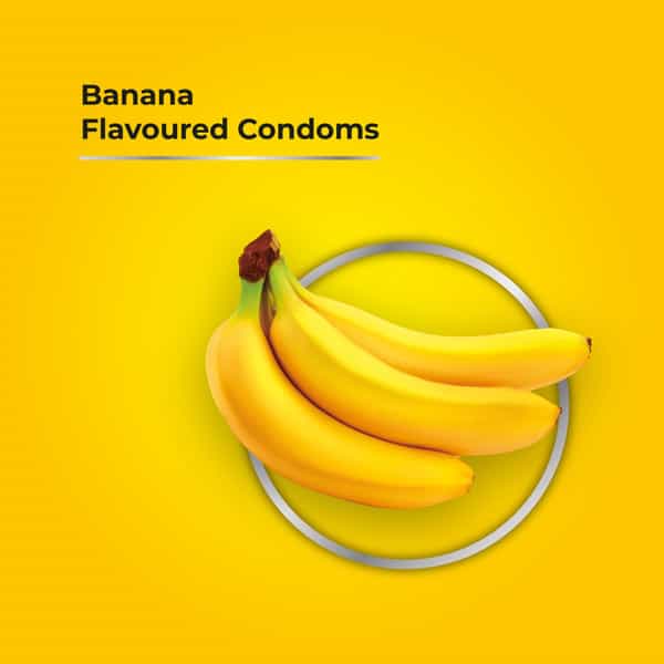 Skore Banana Flavoured | With Additional Lubrication | 1500+ Dots | 10 Condoms