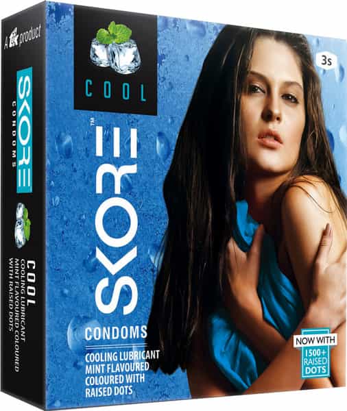 Skore Cool Mint Dotted Box Of 10 Condoms