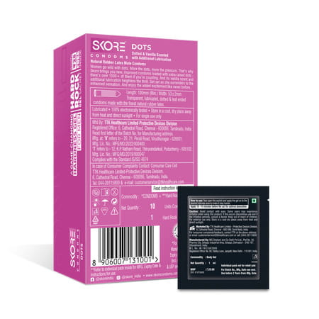 Skore Dotted Box Of 10 Condoms