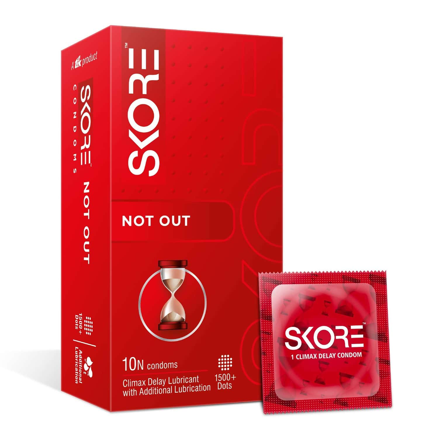 Skore Not Out Dotted Box Of 10 Condoms