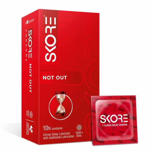 Skore Not Out Dotted Box Of 10 Condoms