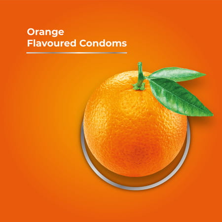 Skore Orange Flavoured With Additional Lubrication 1500+ Dots Condom 10 No'S