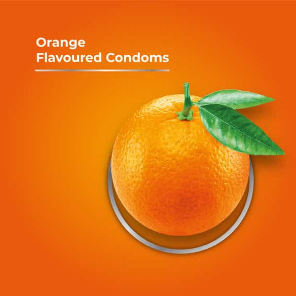 Skore Orange Flavoured With Additional Lubrication 1500+ Dots Condom 10 No's