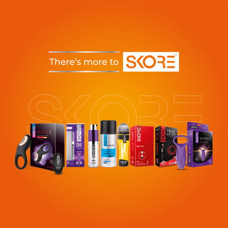 Skore Orange Flavoured With Additional Lubrication 1500+ Dots Condom 10 No'S