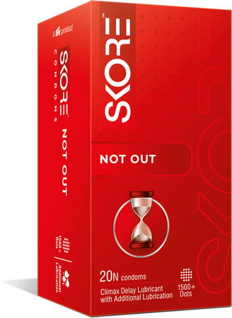 Skore Not Out Dotted Box Of 20 Condoms